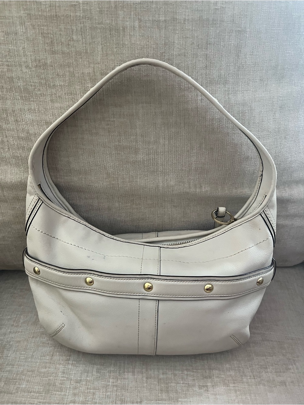 COACH Ergo Hampton Shoulder Bag - Cream Leather & Gold Hardware - Picture 3 of 4